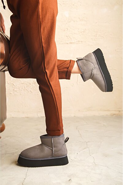 MODAADAM Жіночі короткі чоботи з хутром Олімп - Сірі