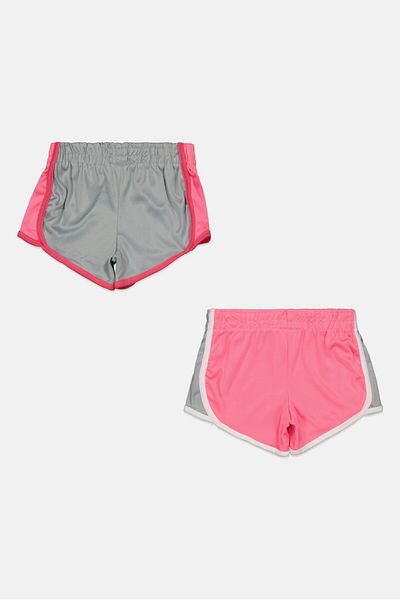 Reebok Toddlers Girl 2 Pack Pull On Sportswear Shorts, Pink