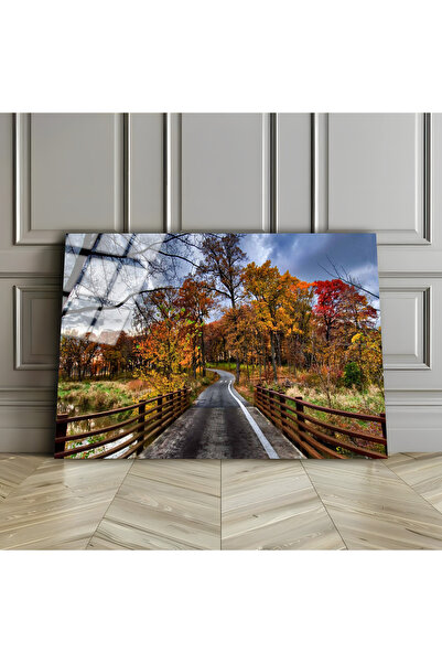 Harikabirev HARİKABİREV | TABLA DE PEISAJ NATURAL DE PRIMAVARA PE STICLA INESPRIMABILĂ (TEMPERATĂ) 1 | TMTEKLİ