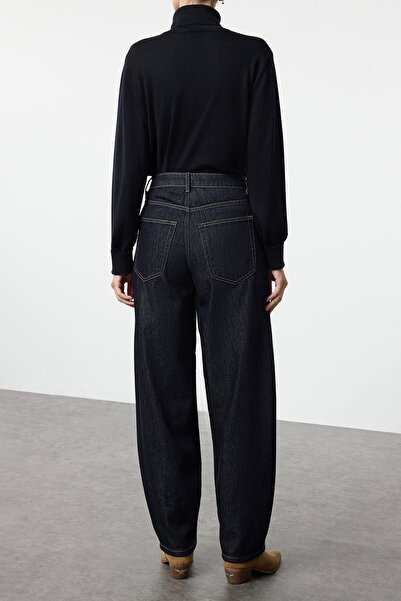 Edit by Trendyol High Waist NavY Barrel JEans - TEDAW25je00040
