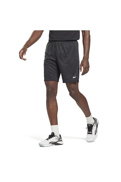 Reebok شورت رجالي أسود عادي Ib1273 Comm محبوك قصير