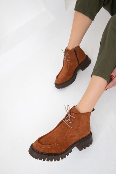 SOHO Tan Suede Γυναικείες Μπότες - 19656 Model Bootie