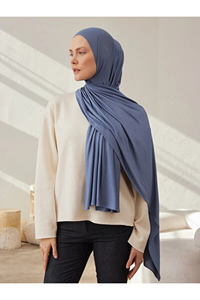 Femple Modest Premium Jersey Shawl - Denim Blue, 150x50 cm, Hijab