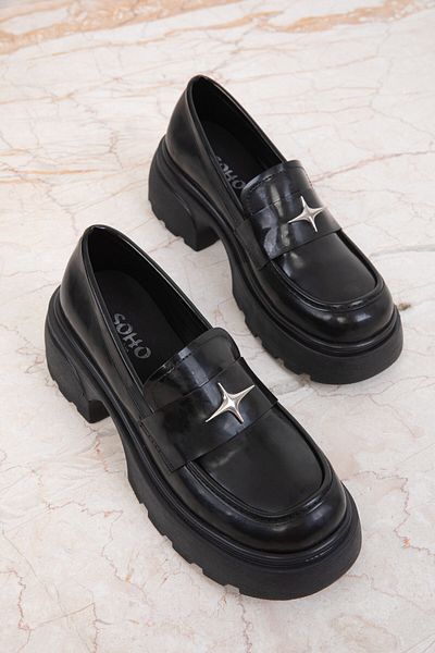 SOHO Lackleder Schwarz Damen Freizeitschuhe - 19744