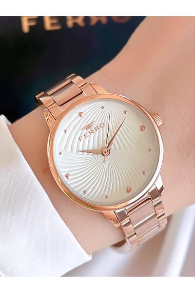 FERRO 3 Atm Water Resistant Ion Coating Women's Wristwatch and Bracelet Set - Bfl8A2112Fe