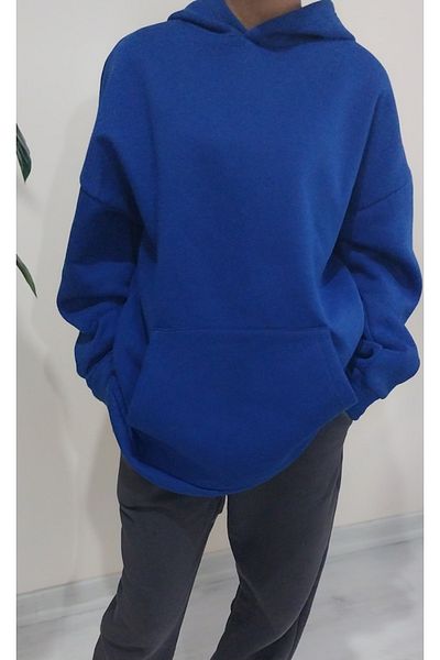 Dagü Design Women Men 3 Thread Overize Unisex Blue Sweat