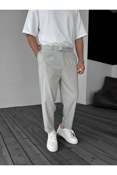 BYBASICMAN Gray Layered Leg Fabric Trousers B-3011