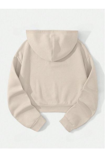 MOONBULL Women's Fleece Hooded Crop Sweatshirt