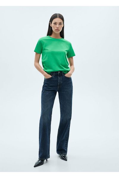 MANGO Woman Kurzärmliges Baumwoll-T-Shirt