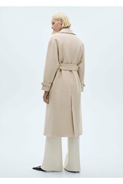 MANGO Woman Maksi Klapalı Manteco Yünü Palto