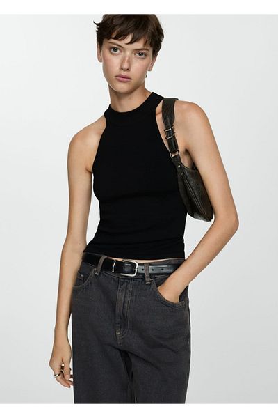 MANGO Woman Halter neck knit blouse