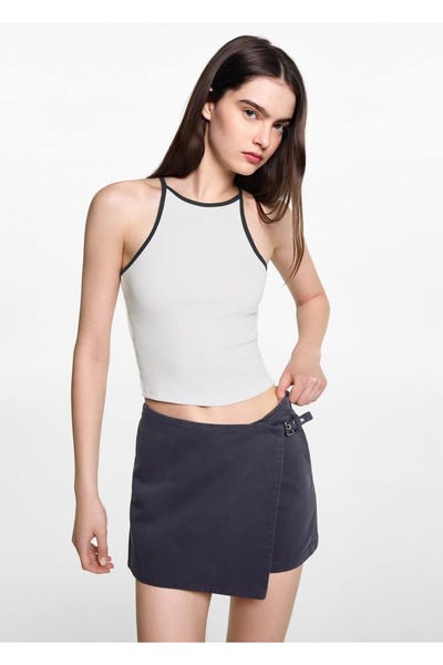 Mango Teen Tricou cu bretele din bumbac