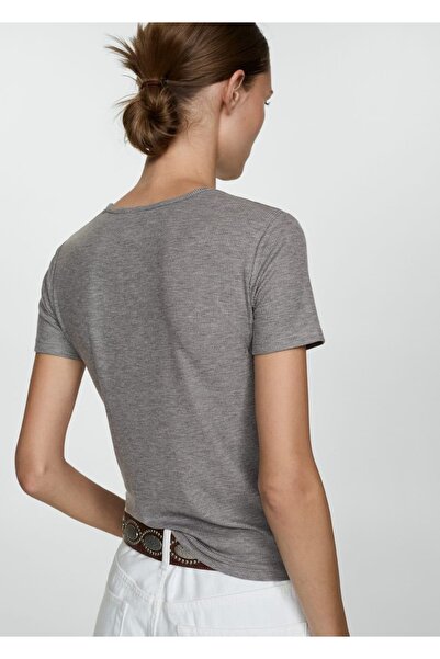 MANGO Woman Tričko s knoflíky z Lyocellu