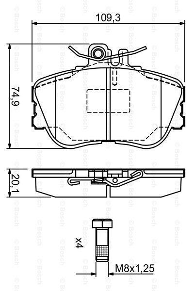 Bosch Mercedes 202 C Case W202, S202 Front Disc Pad