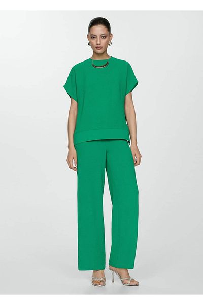 MANGO Woman Pantaloni largi, drapați