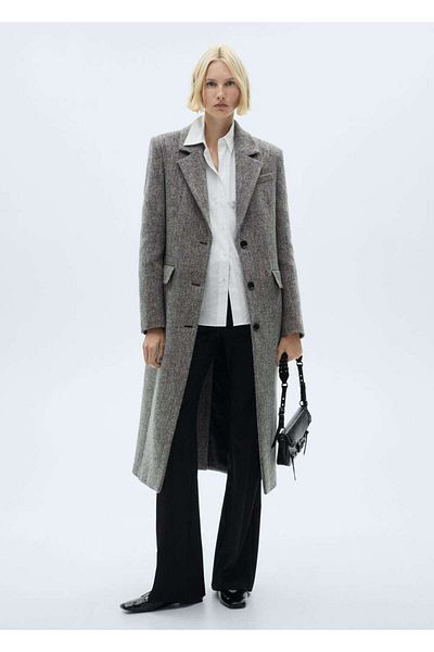 MANGO Woman Wrinkled wool coat