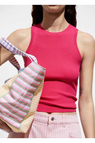 MANGO Woman Knitwear rib blouse