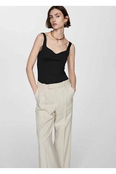 MANGO Woman Strappy Knitwear Blouse
