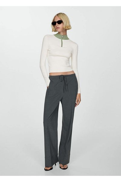 MANGO Woman Pulover cu fermoar pe guler