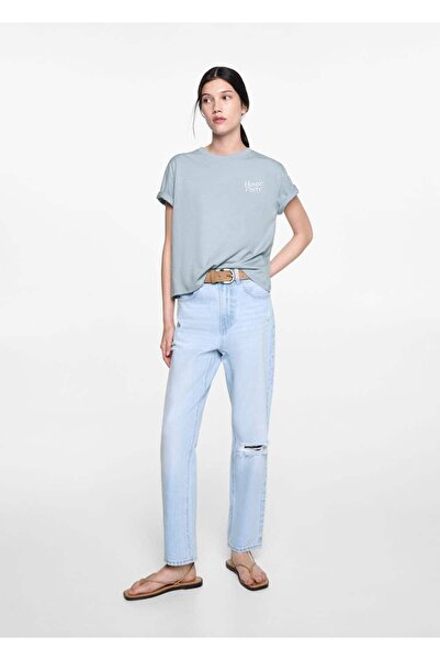 Mango Teen Tricou cu text brodat