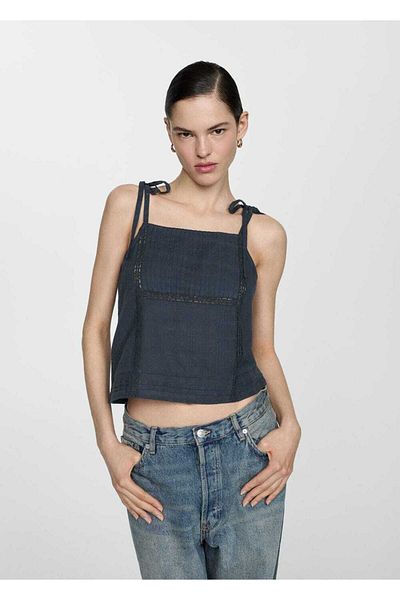 MANGO Woman Bluza din bumbac brodata