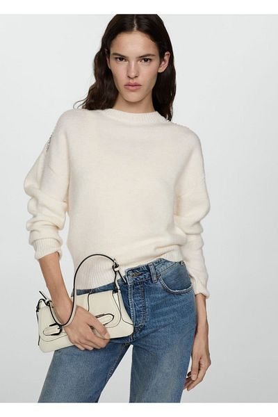 MANGO Woman Shiny Detailed Knitwear Sweater