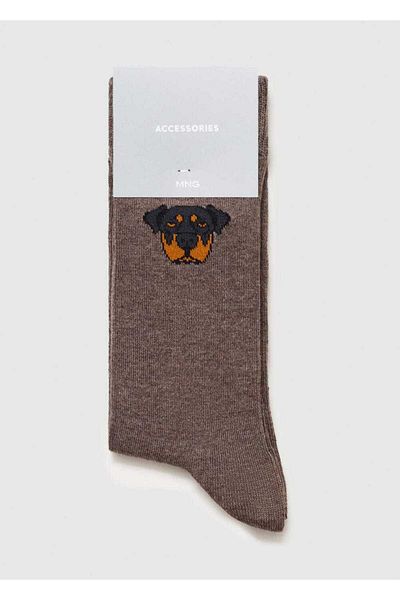 MANGO Man Cotton Socks with Dog Pattern