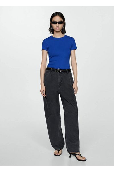 MANGO Woman Kurzärmliges Strick-T-Shirt