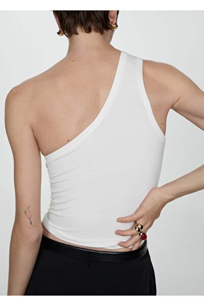 MANGO Woman Asymmetrische Baumwollbluse