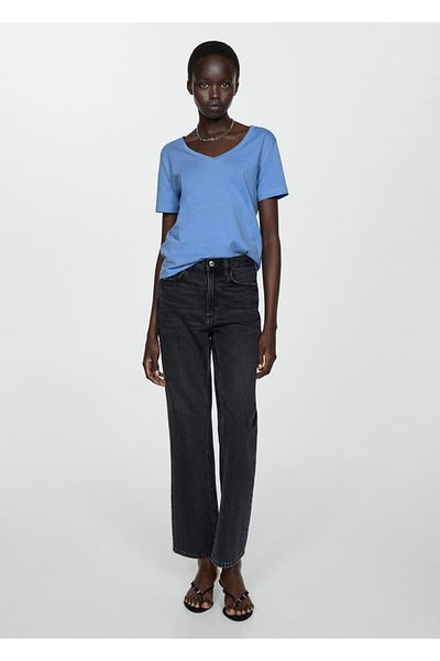 MANGO Woman Kurzärmliges Baumwoll-T-Shirt