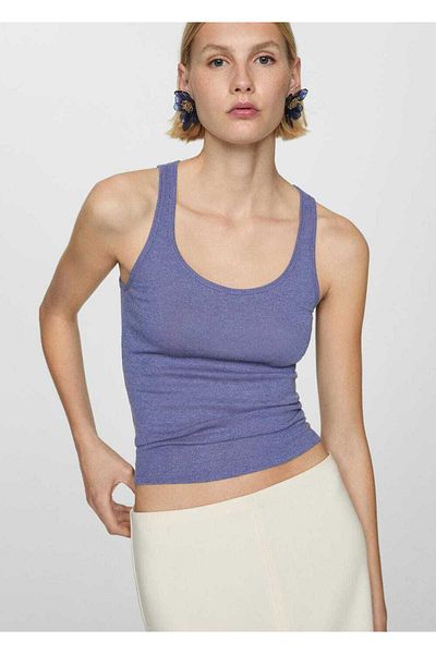 MANGO Woman Lurex-Strickbluse