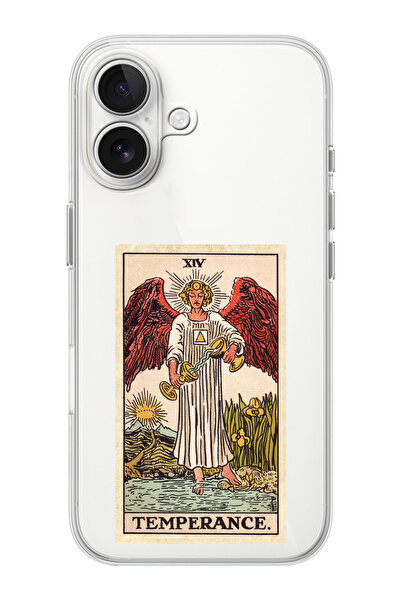 shoptocase iPhone 16  Uyumlu Temperance Desenli Şeffaf Silikon Telefon Kılıfı