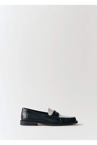 MANGO Woman İki renkli deri mokasen