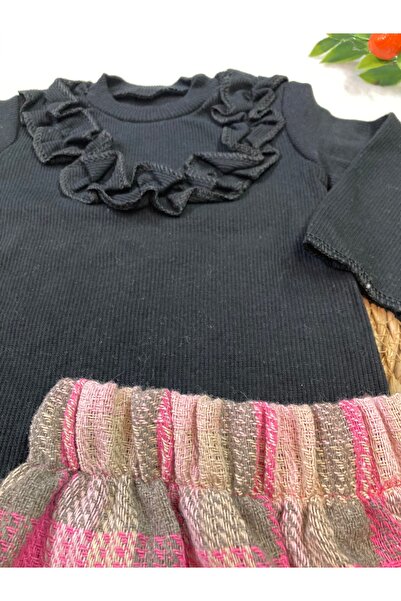ESES BEBE Baby Black Scrambles Skirt-Bluz Set Set