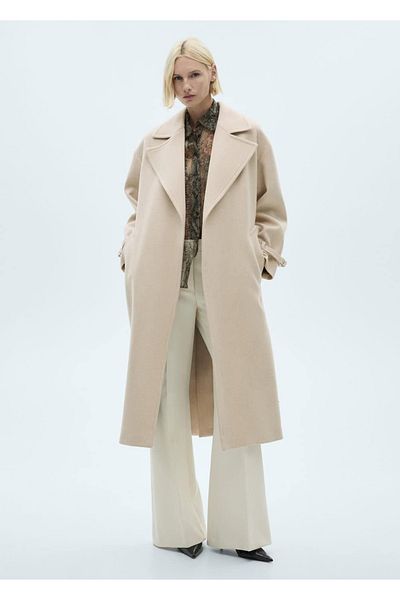 MANGO Woman Maxi Flap Manteco Wool Coat