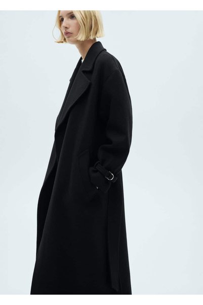 MANGO Woman Maxi Flap Manteco Wool Coat