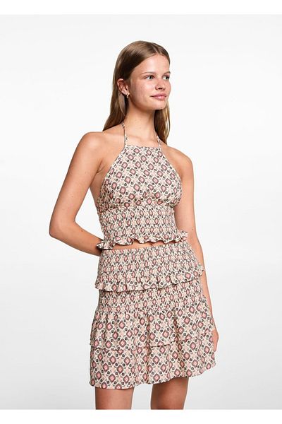 Mango Teen Μπλούζα crop με στάμπα με λαιμόκοψη