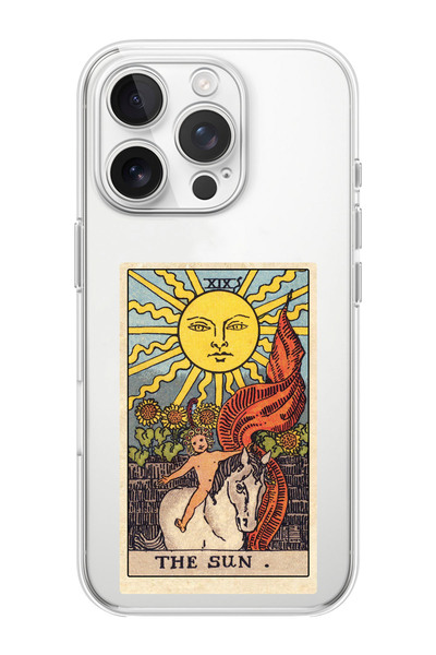 shoptocase iPhone 16 PRO MAX Uyumlu The Sun Desenli Şeffaf Silikon Telefon Kı...
