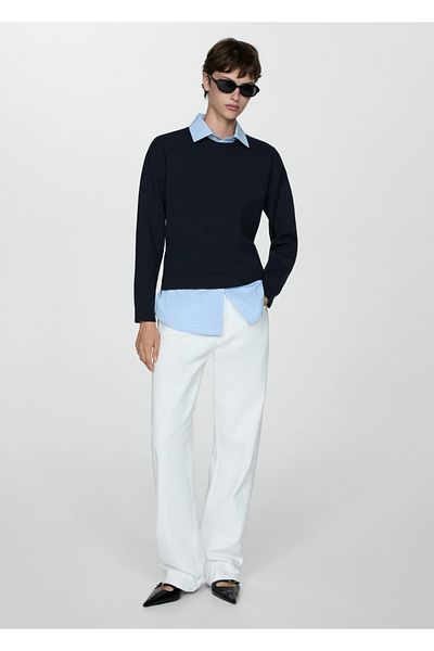 MANGO Woman Kombinált ing és pulóver design