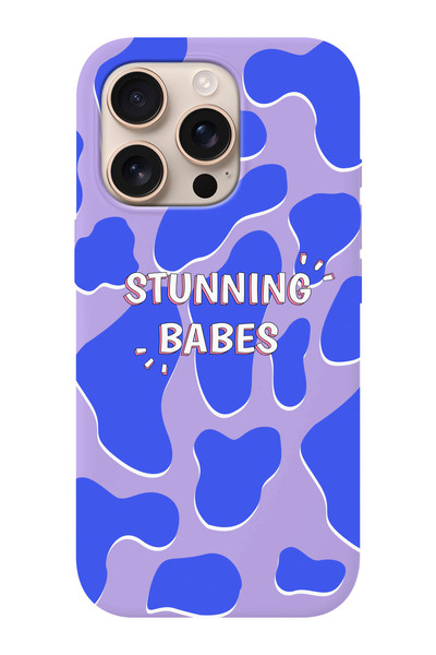 shoptocase iPhone 16 PRO Uyumlu Stunning Babes Desenli İçi Süet Silikon Telef...