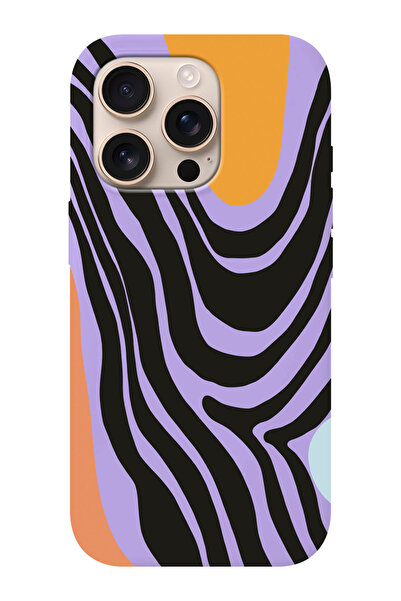 shoptocase iPhone 16 PRO Uyumlu Zebra Art Desenli İçi Süet Silikon Telefon Kı...