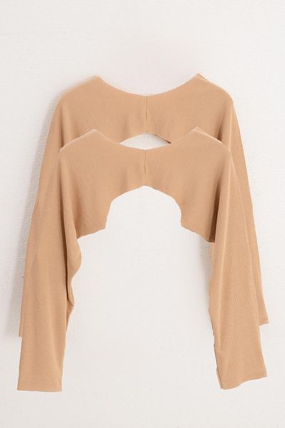 PİNKMARK PINKMARK Γυναικεία - Μπεζ μπλούζα Hijab, Πακέτο 2, Bolero, Μανίκια - MCPMBL25607