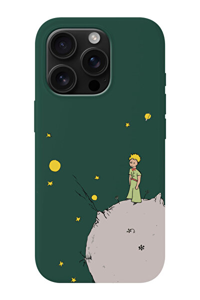 shoptocase iPhone 16 PRO MAX Uyumlu Küçük Prens Moon Desenli İçi Süet Silikon...