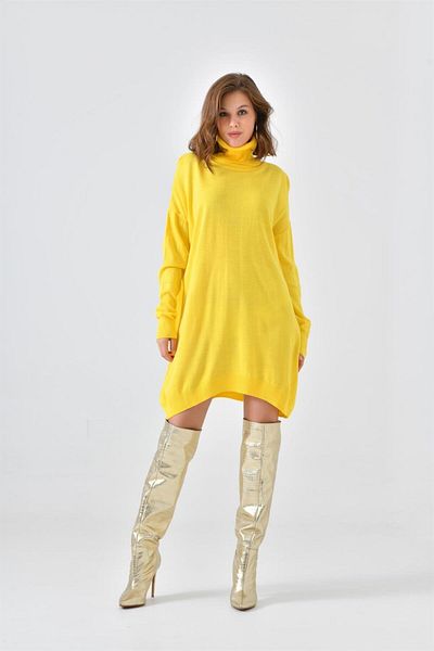 FTZ WOMEN Women's Plain Basic Tunic Yellow 20489