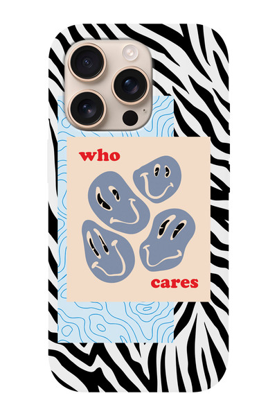 shoptocase iPhone 16 PRO Uyumlu Who Cares Desenli İçi Süet Silikon Telefon Kı...