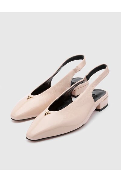 İLVİ Lowanna Genuine Wrinkled Patent Leather Women's Beige Sandals