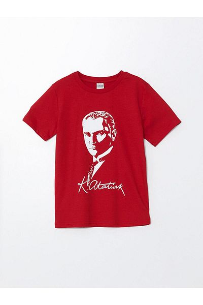 LC Waikiki Αγορικό μπλουζάκι με λαιμόκοψη Ataturk με κοντό μανίκι