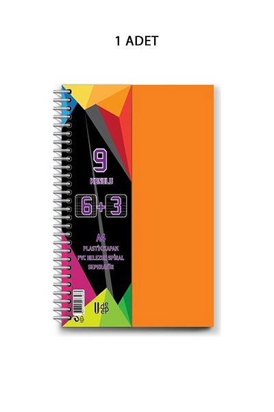 dudeepet Spiral PP Cover 6+2+1 225 Sheets 9 Bookmarks Notebook