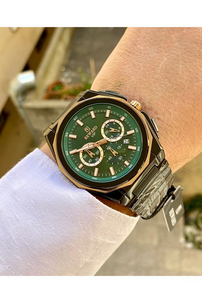 Reward Vip Black Color Steel Waterproof Men's Wrist Watch +Bracelet Gift
