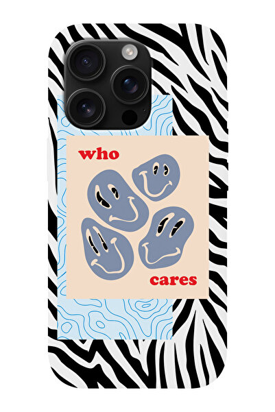 shoptocase iPhone 16 PRO MAX Uyumlu Who Cares Desenli İçi Süet Silikon Telefo...